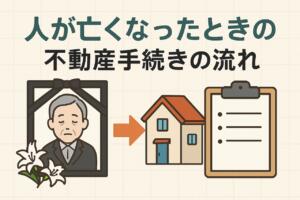 人が亡くなったときの不動産手続きの流れを説明する図解｜相続登記や名義変更などの手続きをイラストで解説