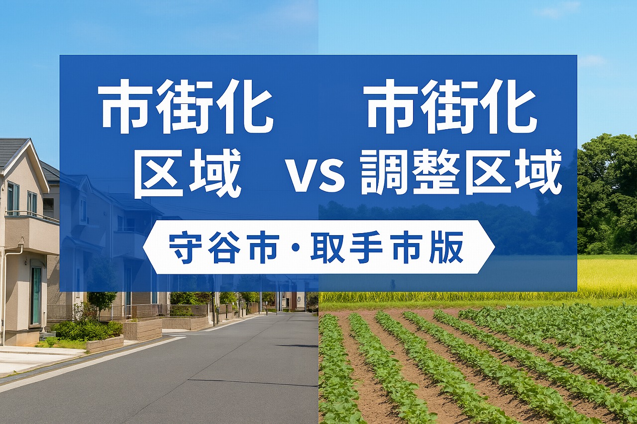 守谷市・取手市の景色で比較する市街化区域と市街化調整区域の違い